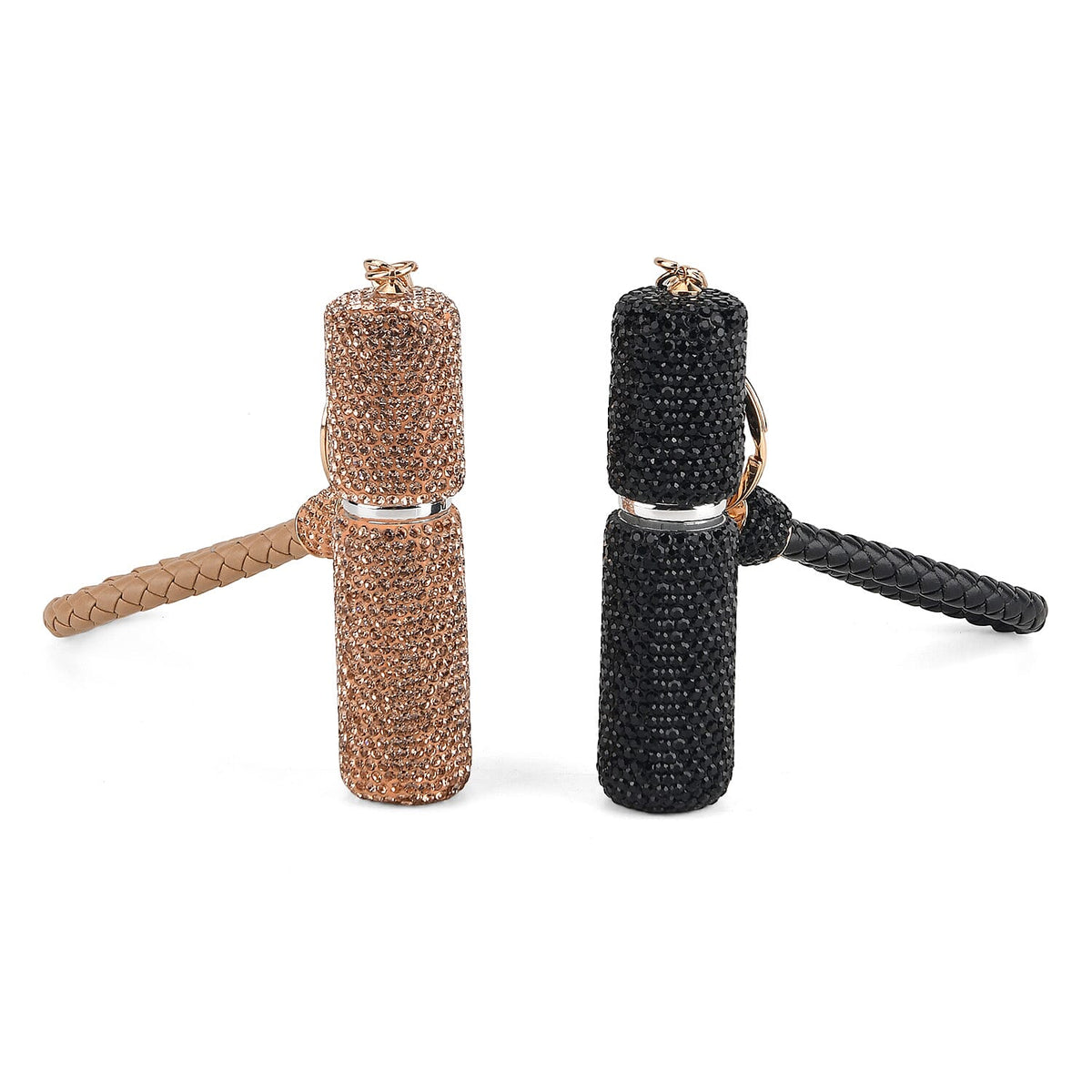 Pink and Beige Set of 2pcs 5ml Perfume Spray Bottle Keychain