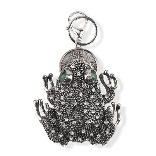Gold Crystal Lucky Money Toad Keychain