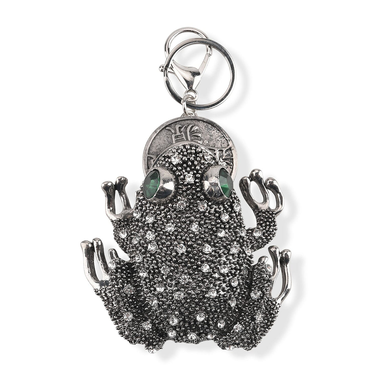 Gold Crystal Lucky Money Toad Keychain