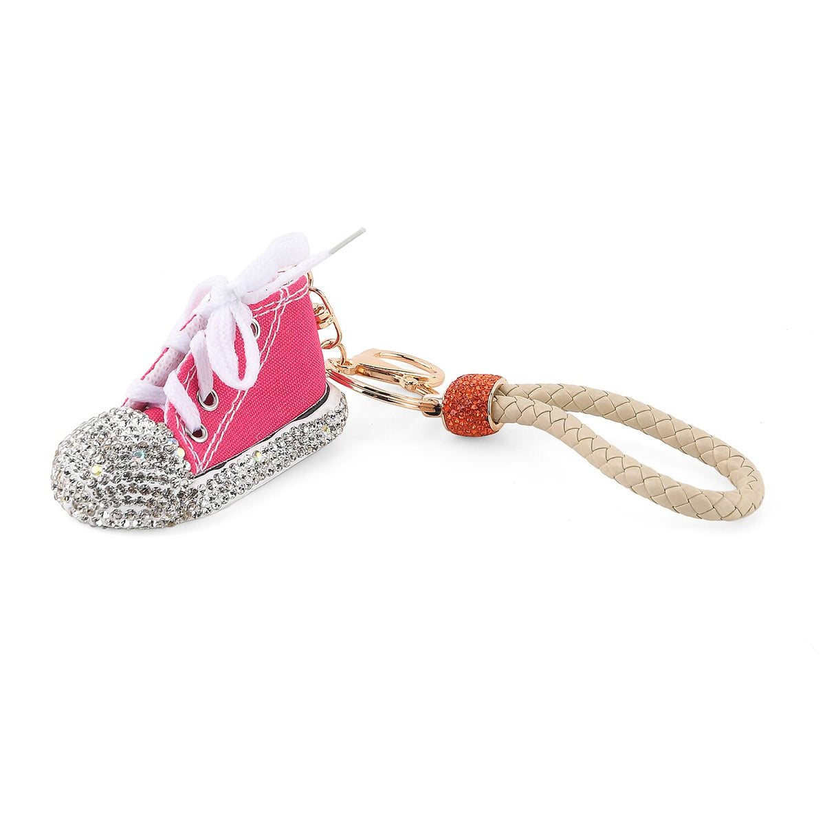 Pink Mini Shoe Crystal Keyring