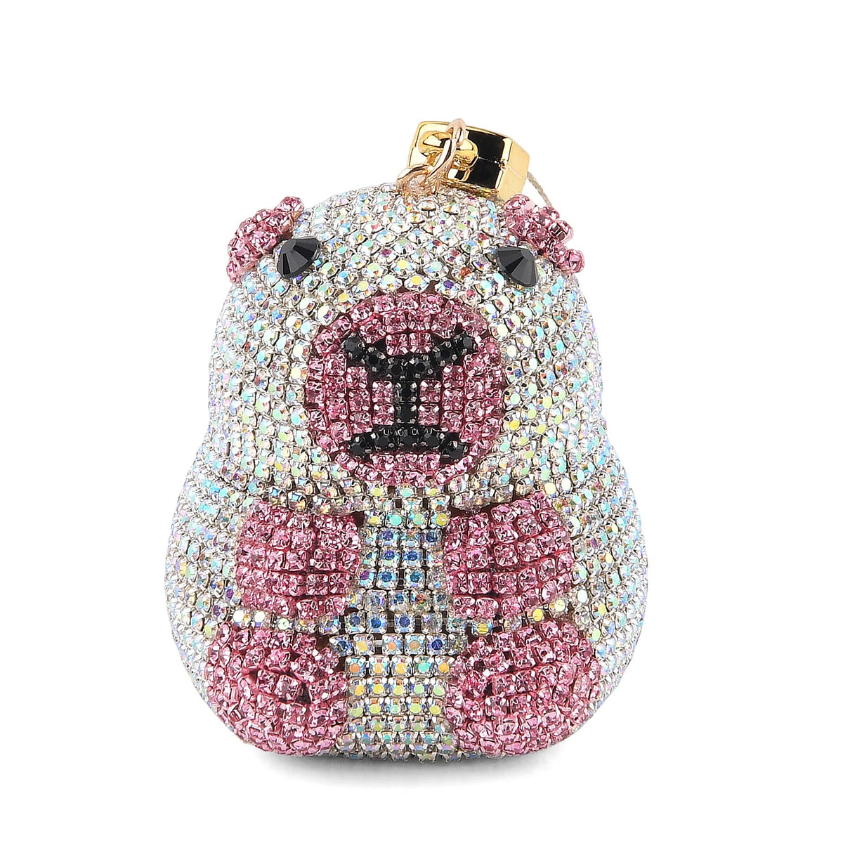 Pink Capybara Crystal Keyring