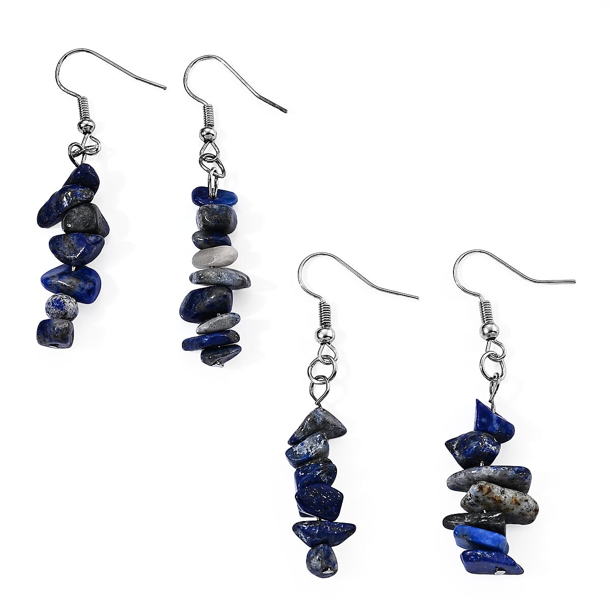 Green Kyanite 20.00 ctw Set of 2 Earrings in Silvertone