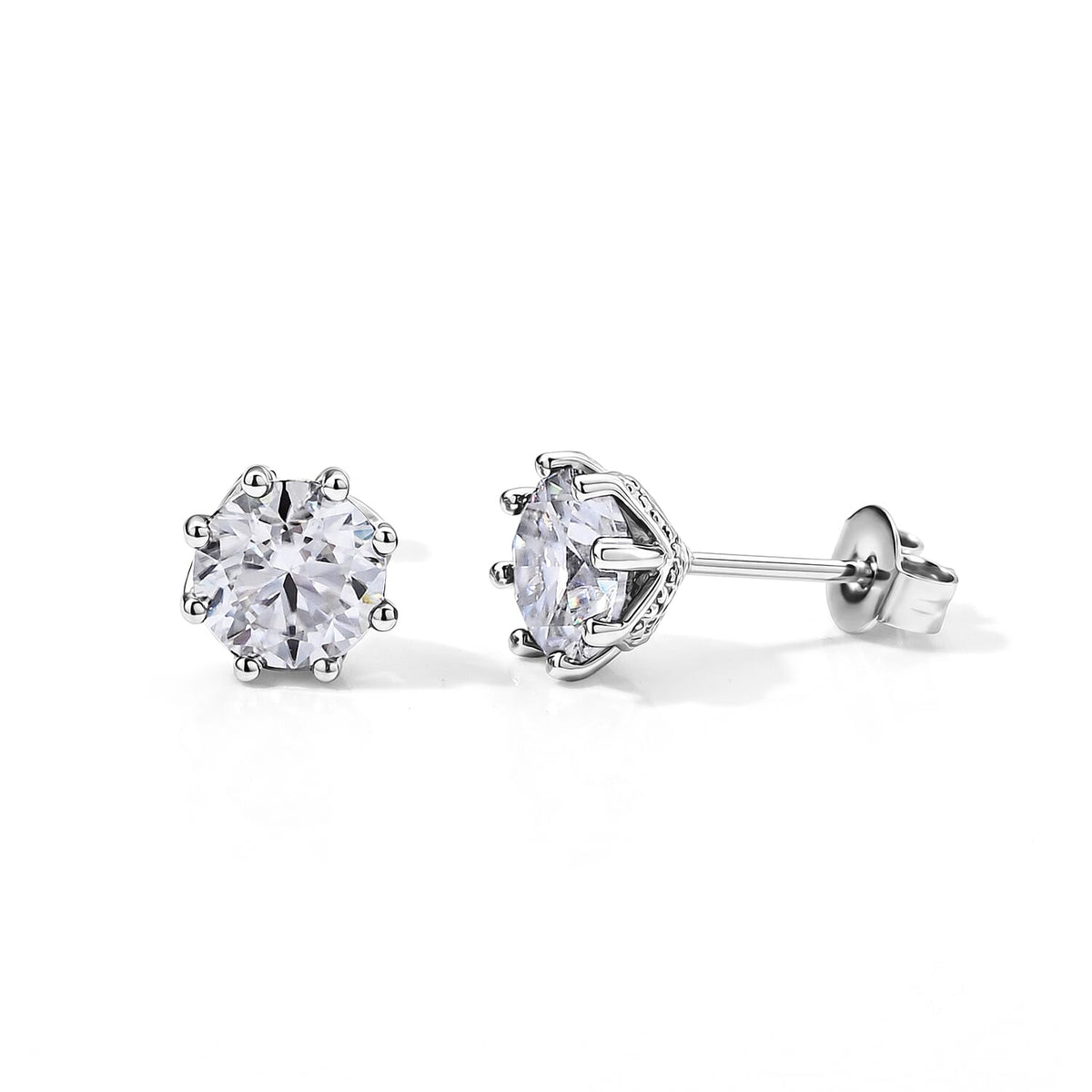 EverTrue Pink Moissanite 1.90 ctw Earrings in Platinum Bond