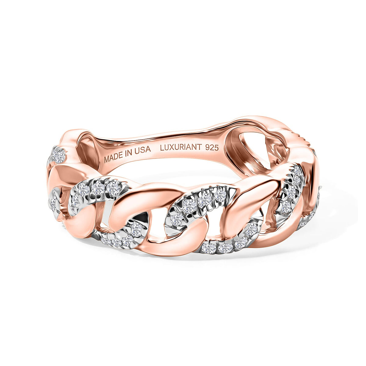 Lab Grown Diamond Ring (G-H-SI) in 18K Rose Gold Plating Over Sterling Silver (Size 10.0)