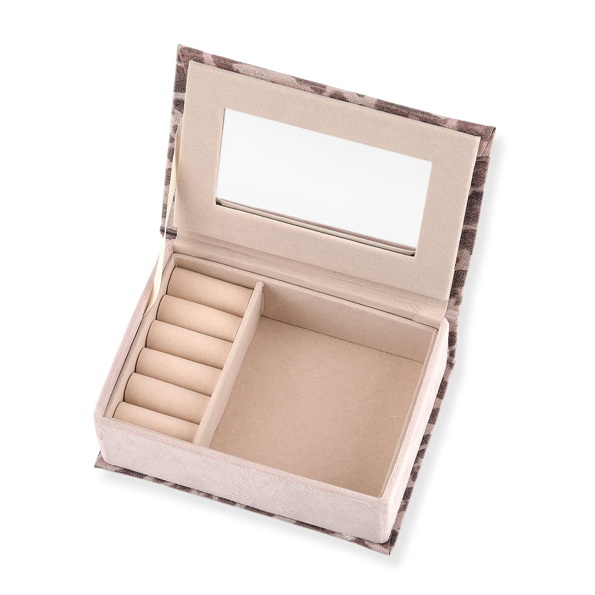 Livmore Pink and Brown Leopard Print Rectangle Jewelry Box