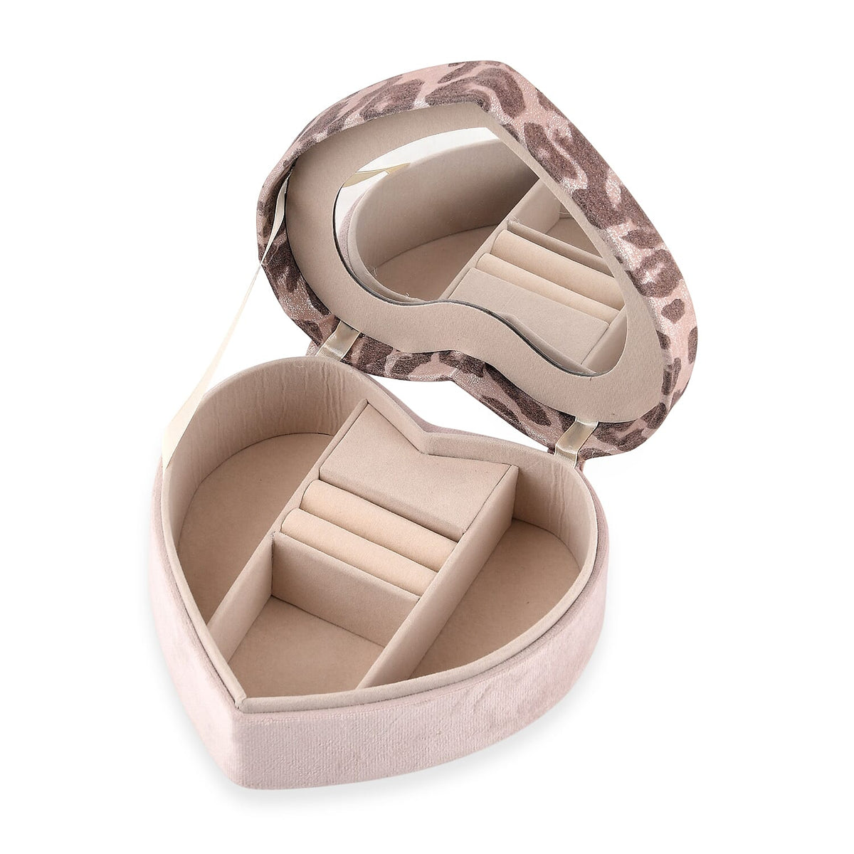 Livmore Pink and Brown Leopard Print Rectangle Jewelry Box
