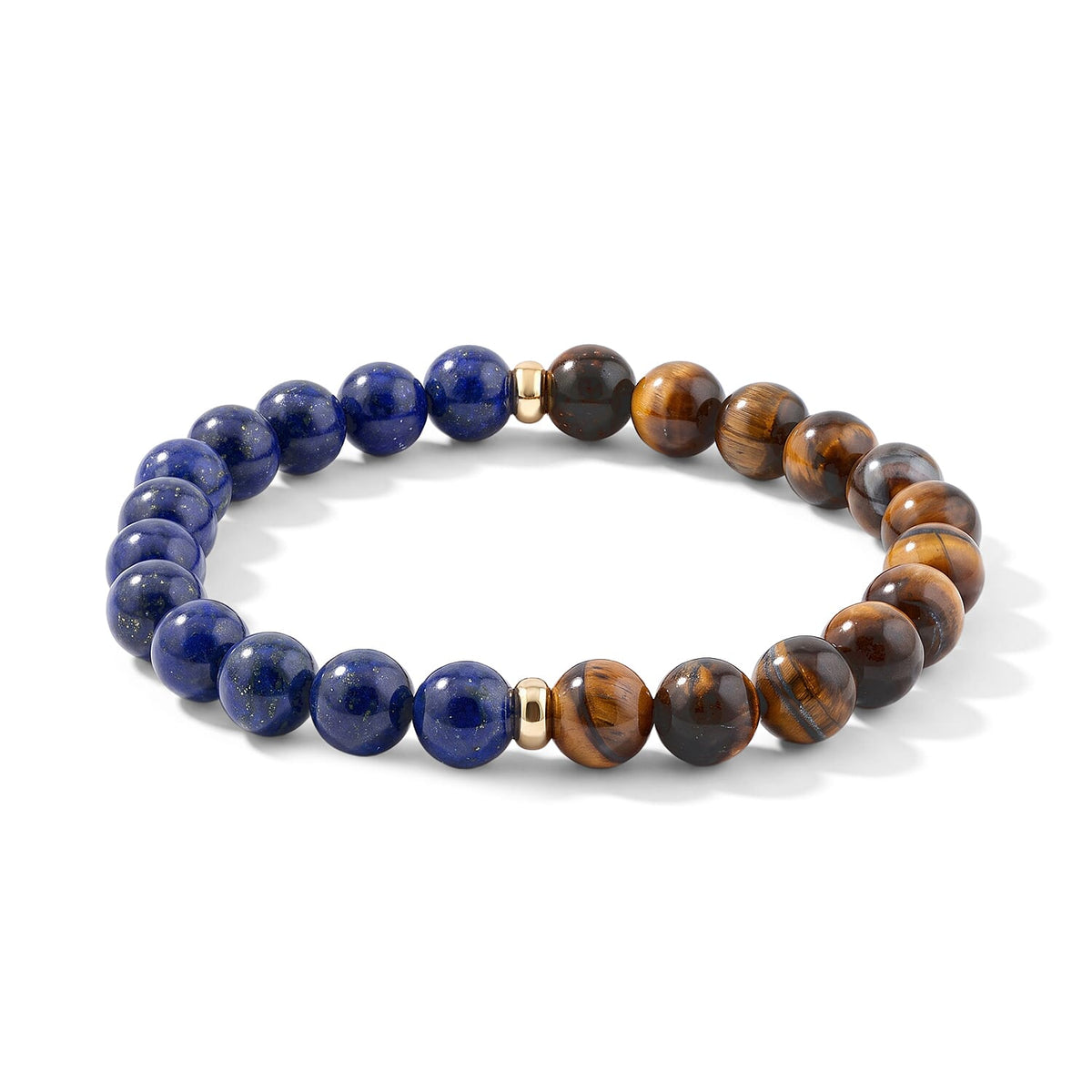 Amethyst and Brazilian Citrine 84.00 ctw Beaded Stretch Bracelet in Goldtone (7.5-8In)