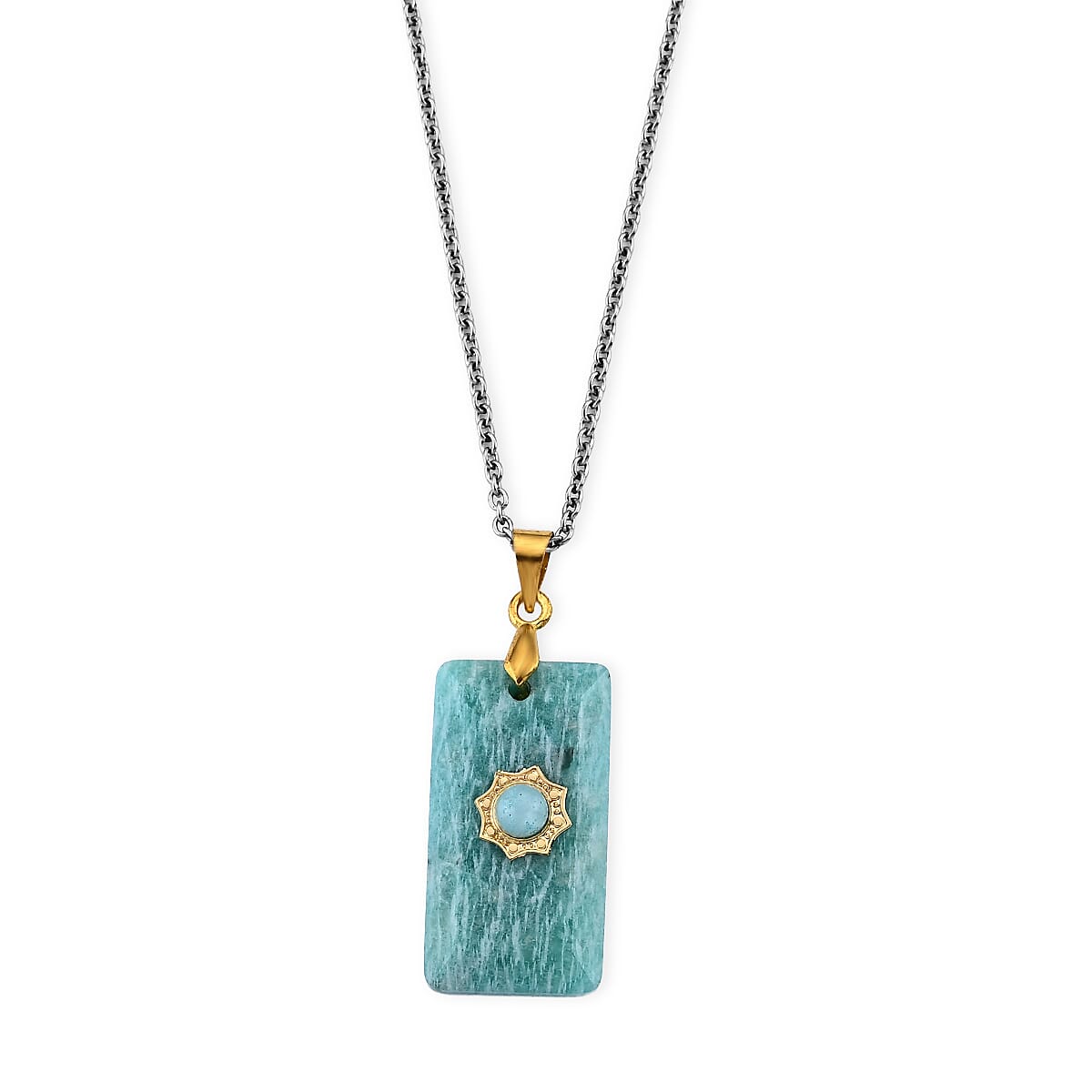 Tiger Eye Pendant in Goldtone with ION Plated YG Stainless Steel Necklace (20 Inches) 15.00 ctw