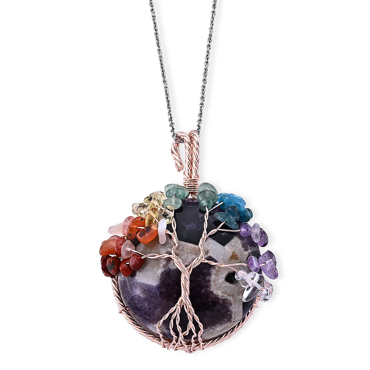 Sodalite, Multi Gemstone Pendant in Goldtone with ION Plated YG Stainless Steel Necklace (20 Inches) 160.00 ctw