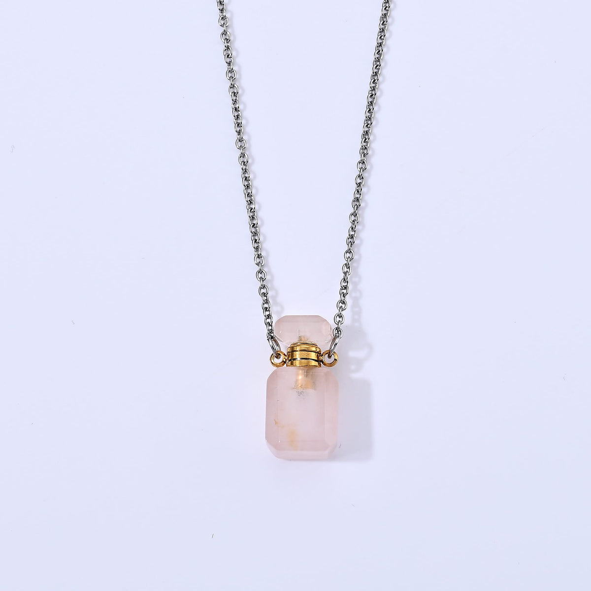 Austrian White Crystal Pendant Necklace (20 Inches) in Stainless Steel
