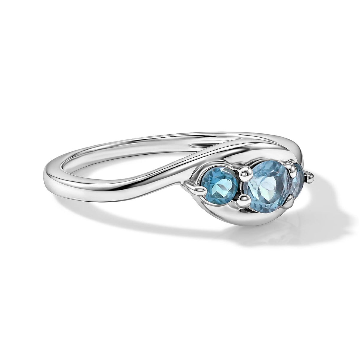 Teal Quartz Ring in Sterling Silver Size 8.0 0.30 ctw