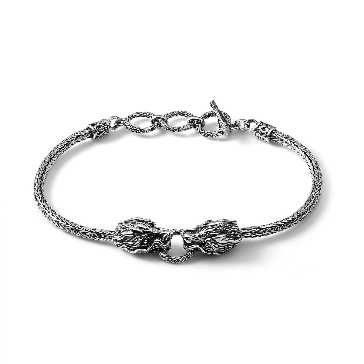 D'Joy Bali Legacy Dragon Bracelet in Sterling Silver (8.00 In) 12.80 Grams
