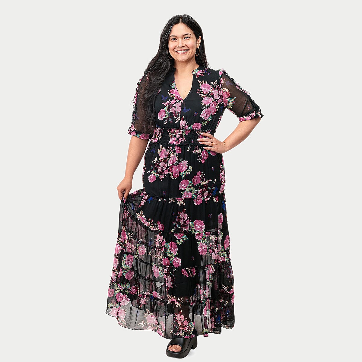 Spy Zone Exchange Copper Multi Tiger print 3/4 Sleeve Wrap Dress-S