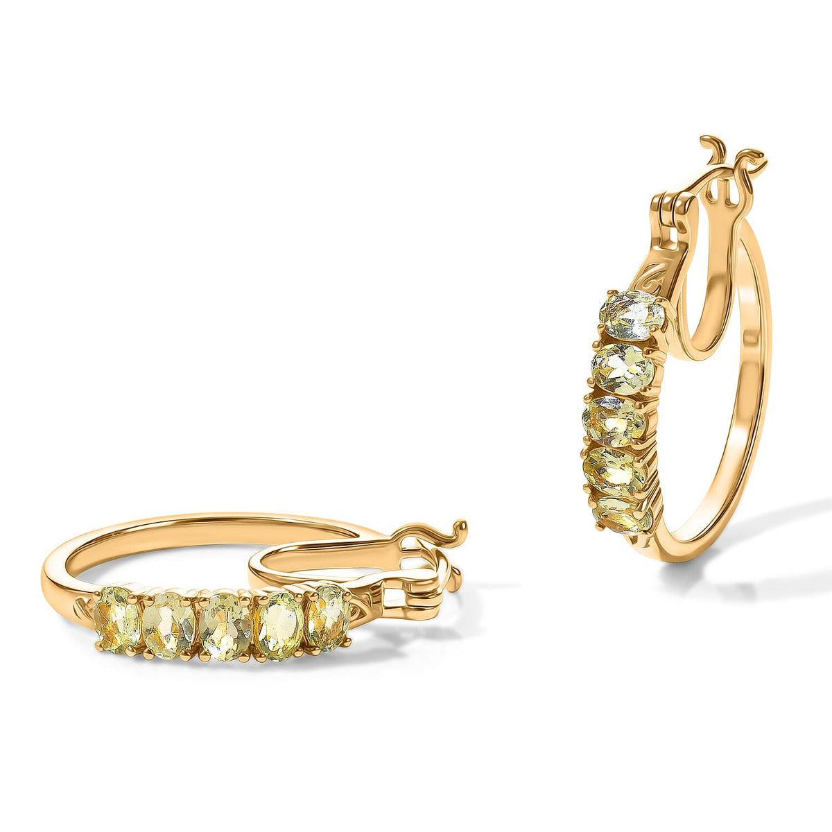 EverTrue Yellow Apatite Earrings in 18K YG Plated 1.80 ctw