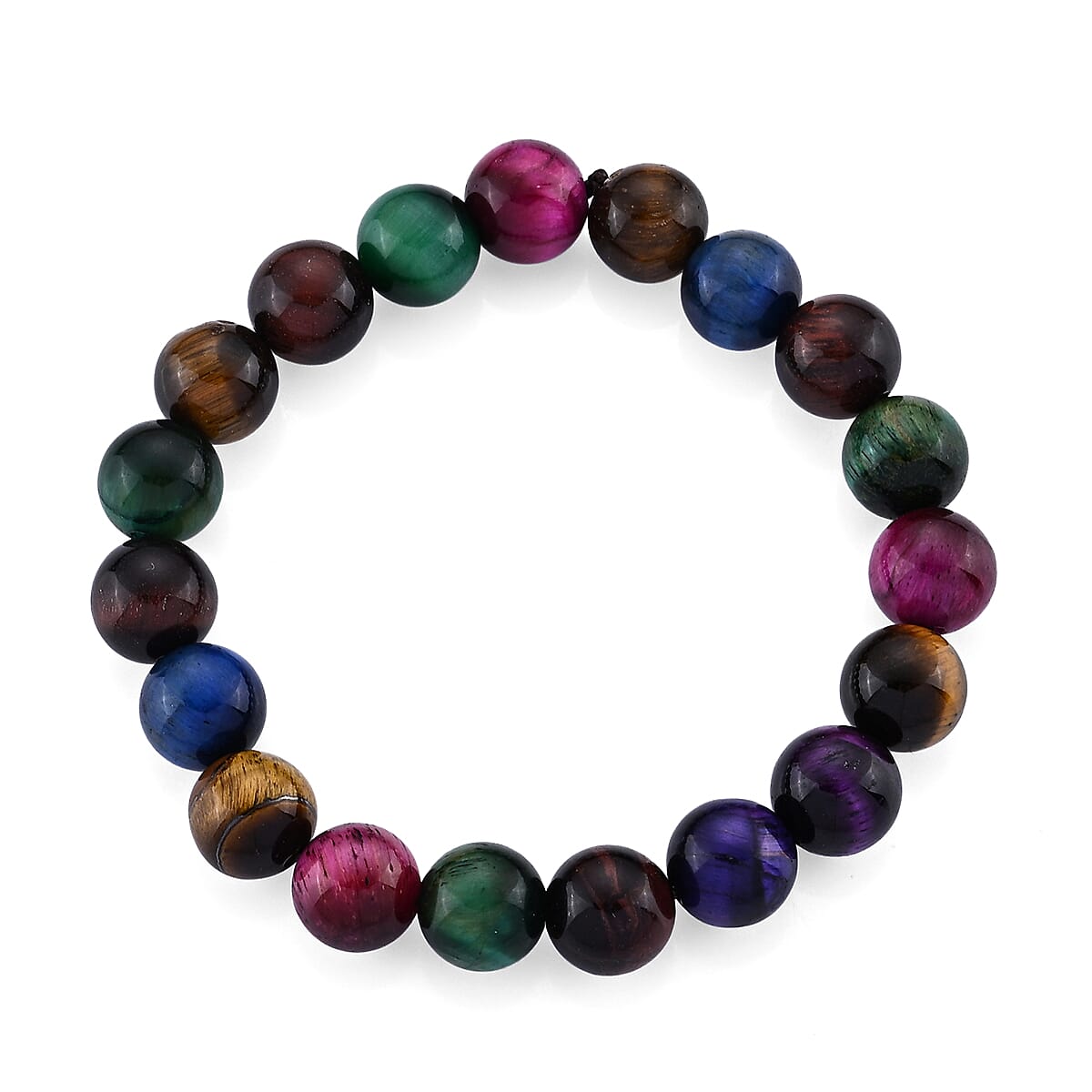 Tigers Eye Beaded Stretch Bracelet 140.00 ctw