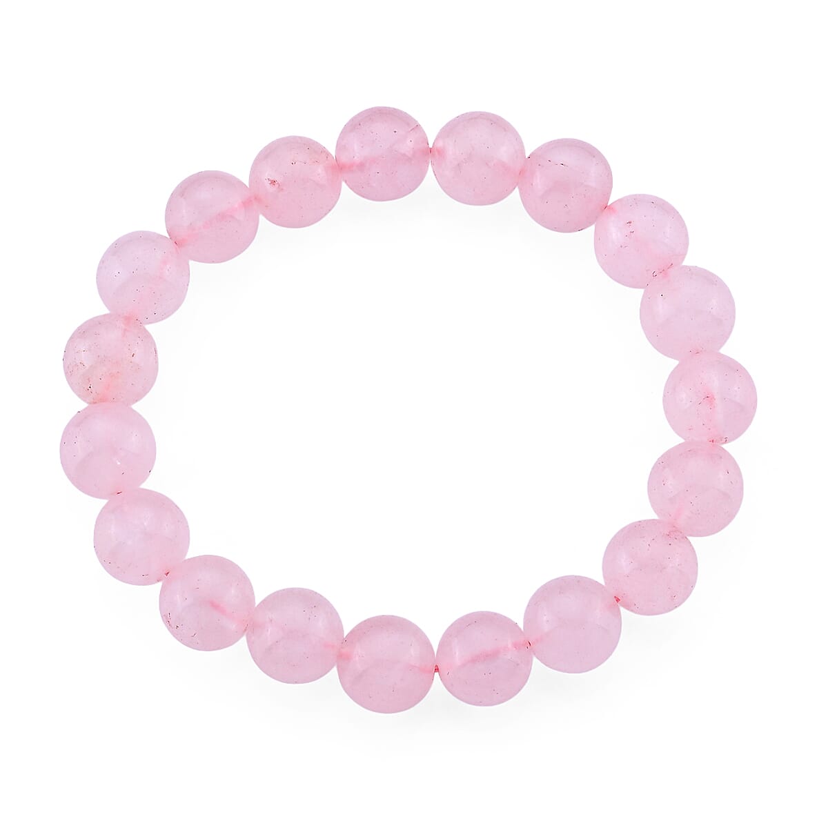 Rose Quartz Beaded Stretch Bracelet 128.00 ctw