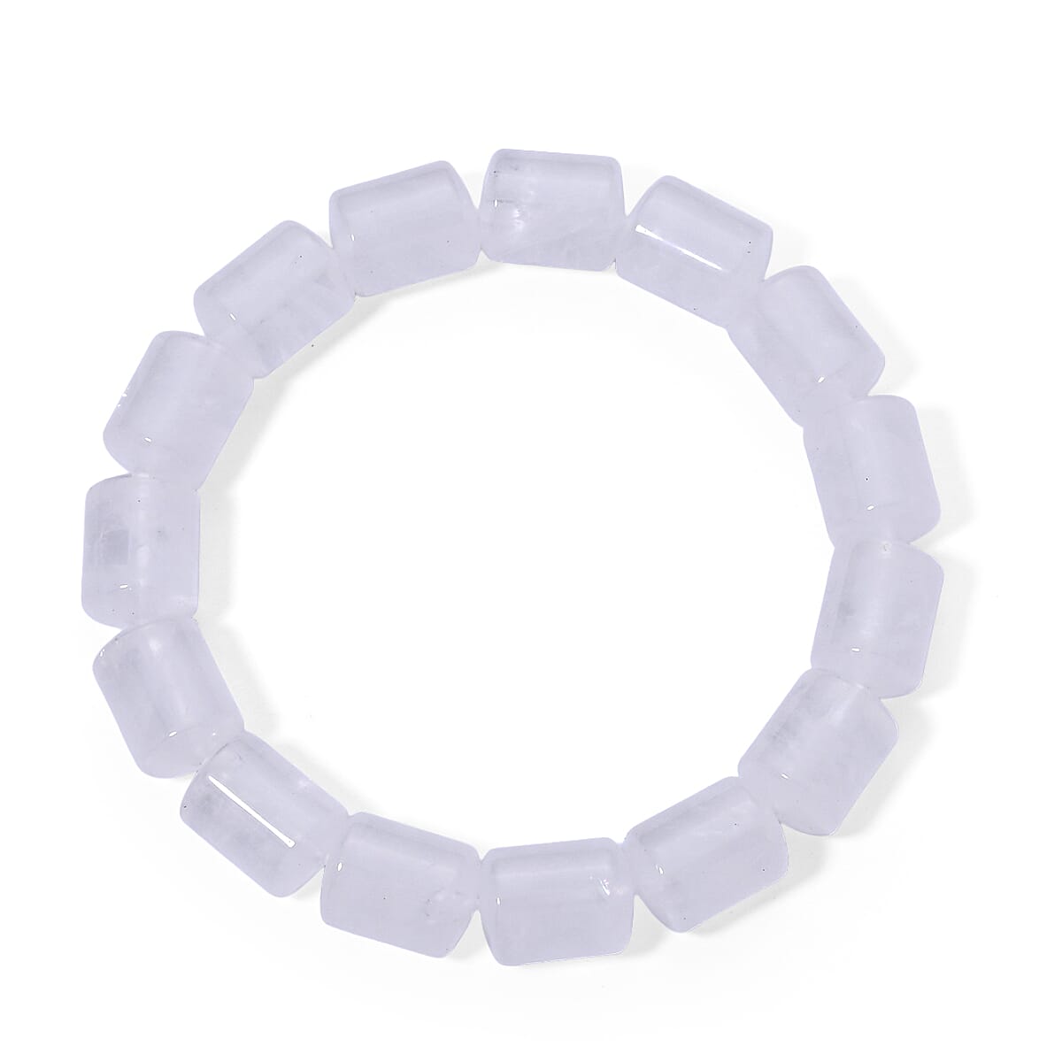 White Crystal Quartz Beaded Stretch Bracelet 200.00 ctw