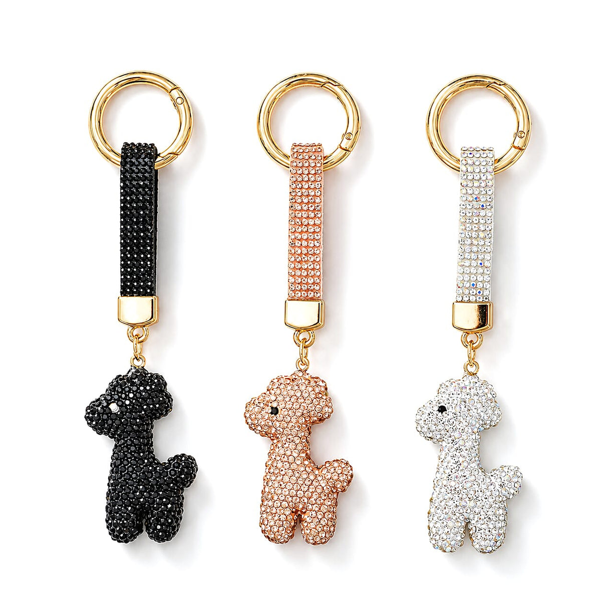 Livmore Pink, Gold and Purple Floral 3pcs Set Crystal Keyring