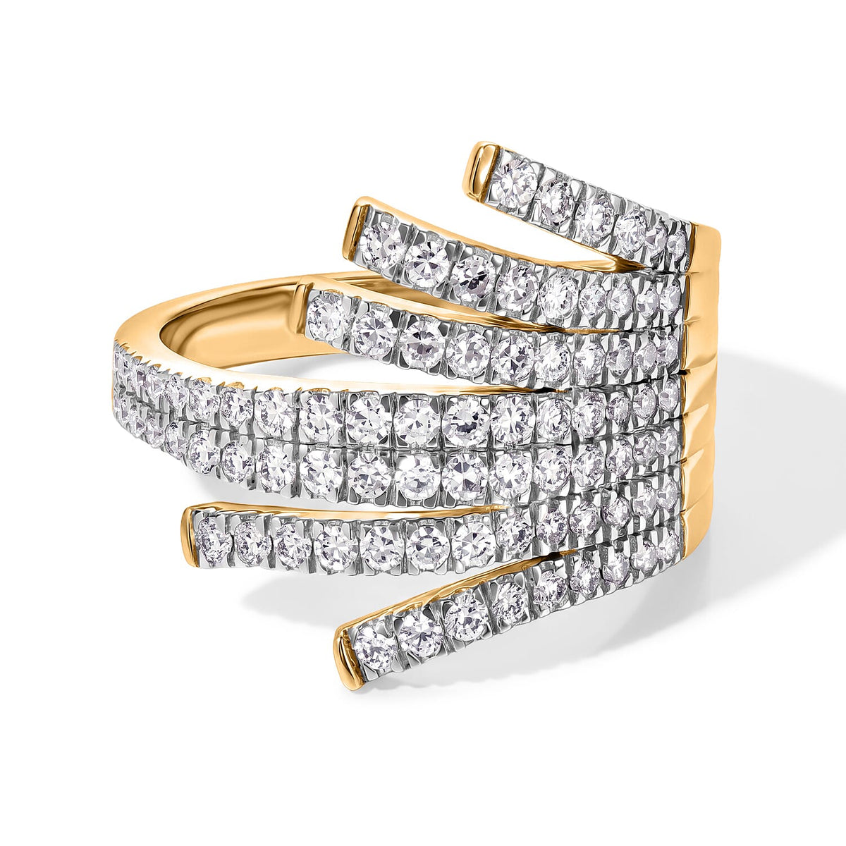 Luxuriant Lab Grown Diamond (G-H, SI) Ring in 18K Vermeil YG and Rhodium Over Sterling Silver (Size 10.0) 1.00 ctw