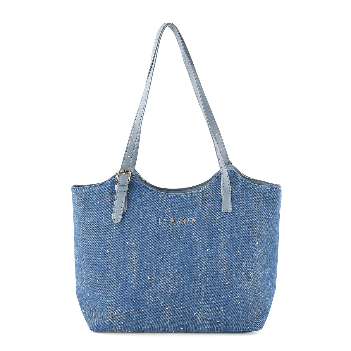 La Marey Light Blue Denim Tote Bag