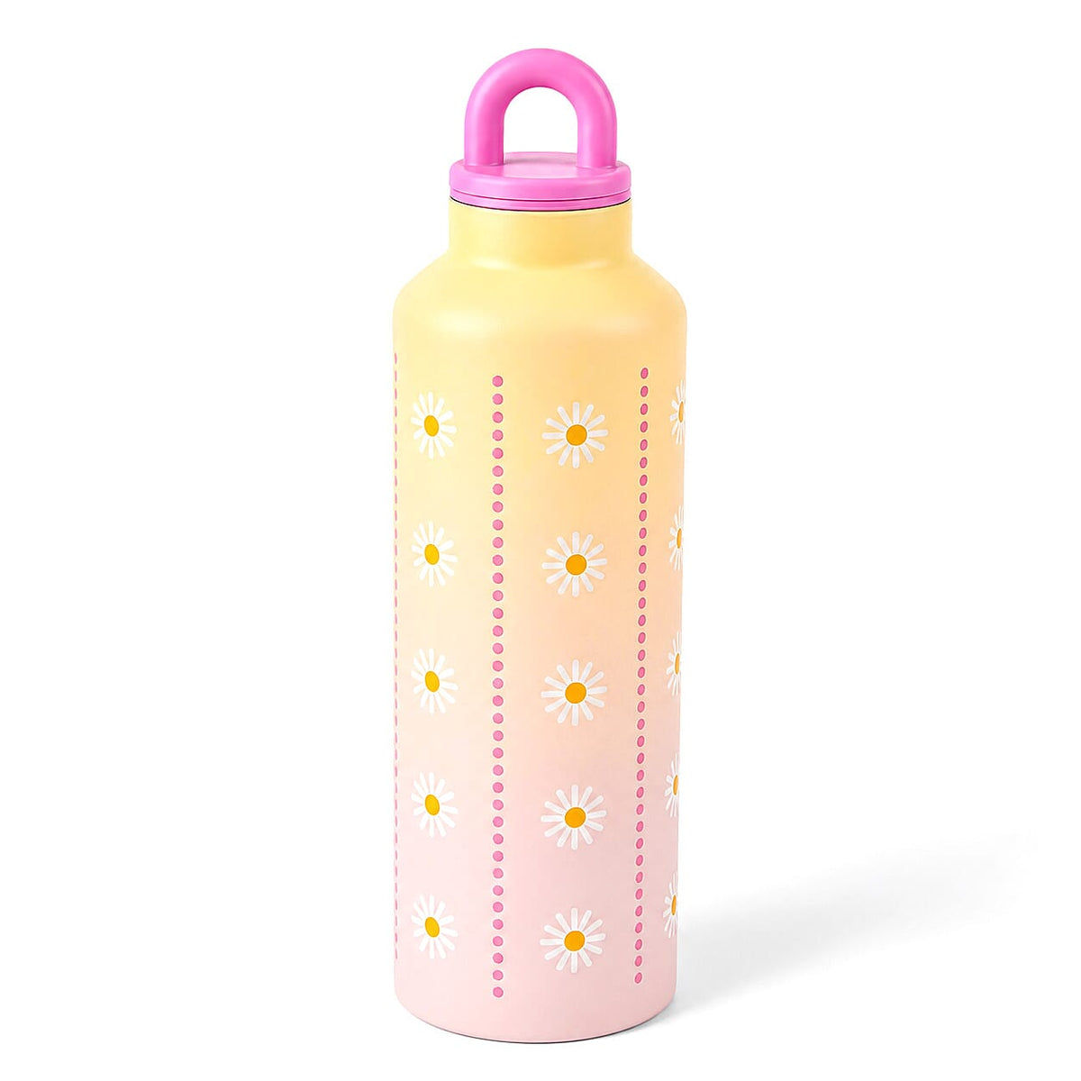 Flower Printed Stainless Steel 500ml Water Bottle with Plastic Lid