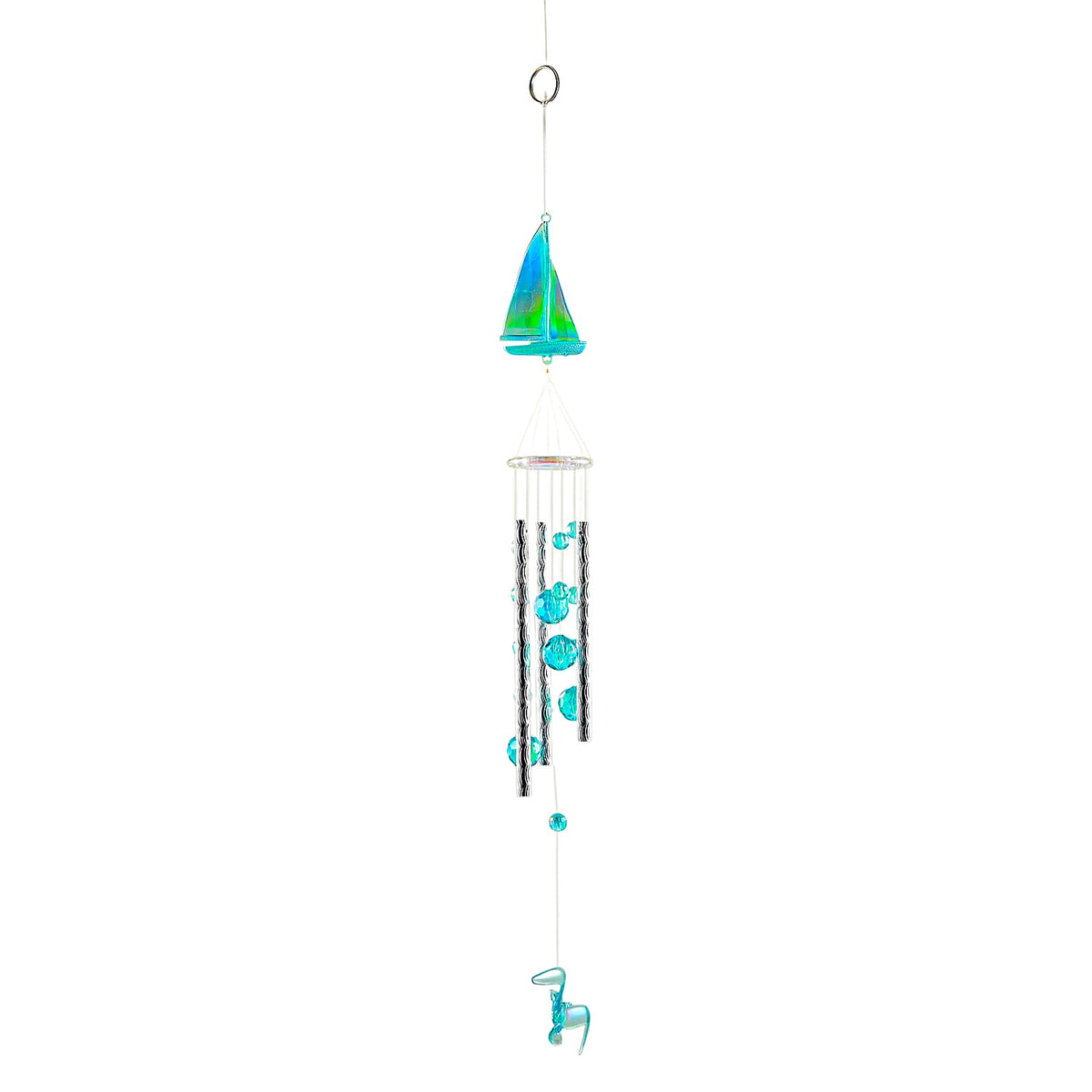 Closeout Beaded Acrylic Chime - Blue Elephant.