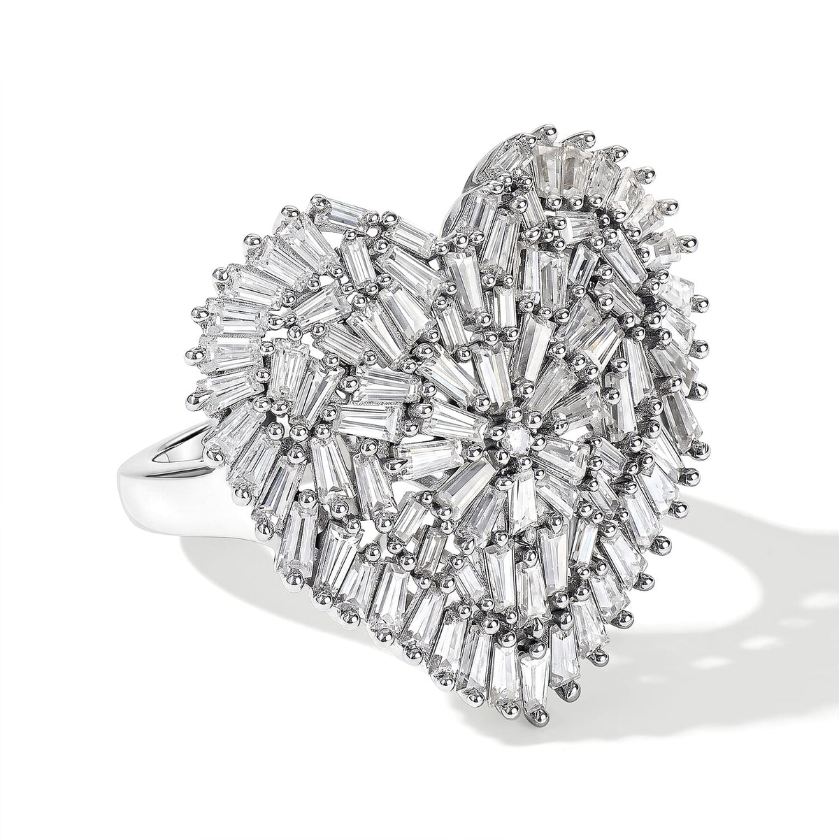 D'Joy Moissanite Ring in Rhodium Over Sterling Silver (Size 10.0) 2.80 ctw 8677331