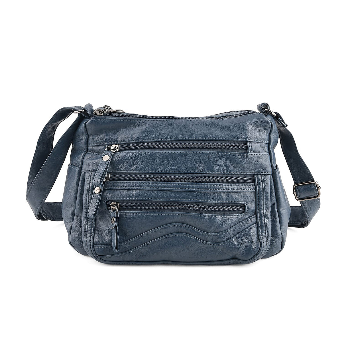 La Marey Black Faux Leather Crossbody Bag and Scarf Set