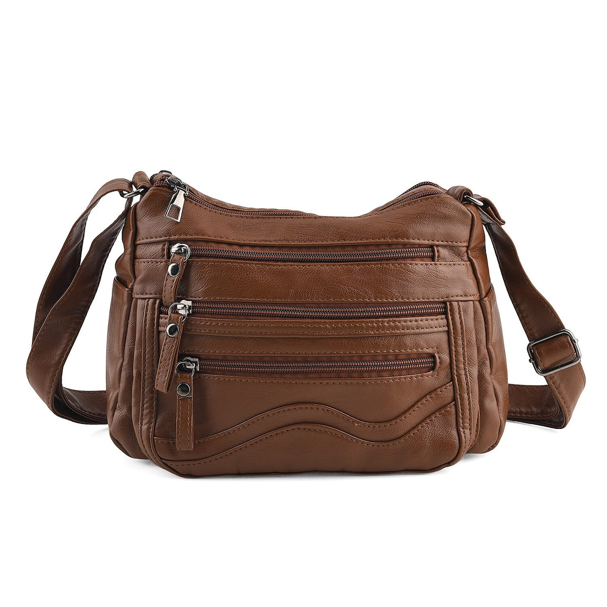 La Marey Black Faux Leather Crossbody Bag and Scarf Set