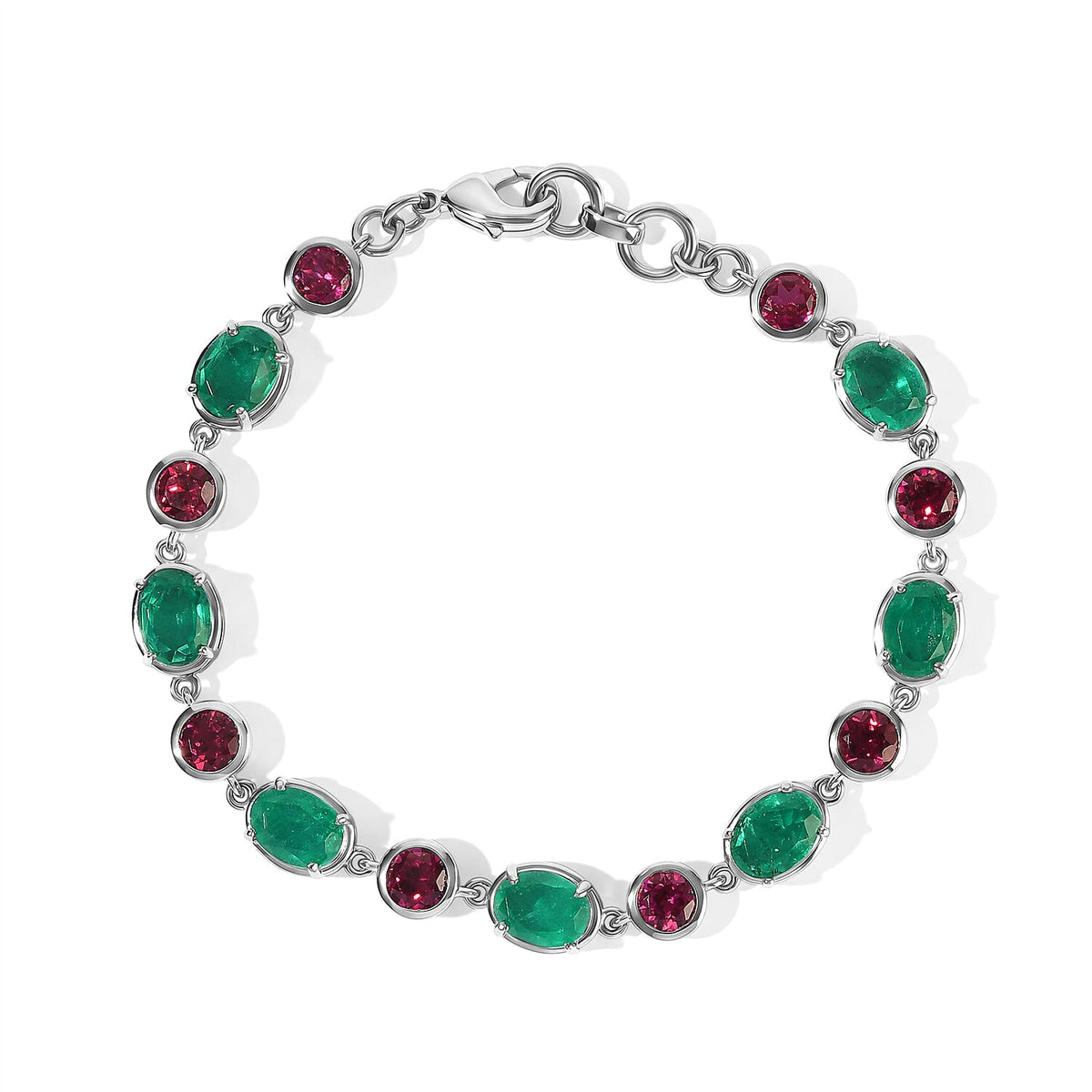 EverTrue Lab Grown Ruby Bracelet in Platinum Bond (6.50 In) 16.30 ctw