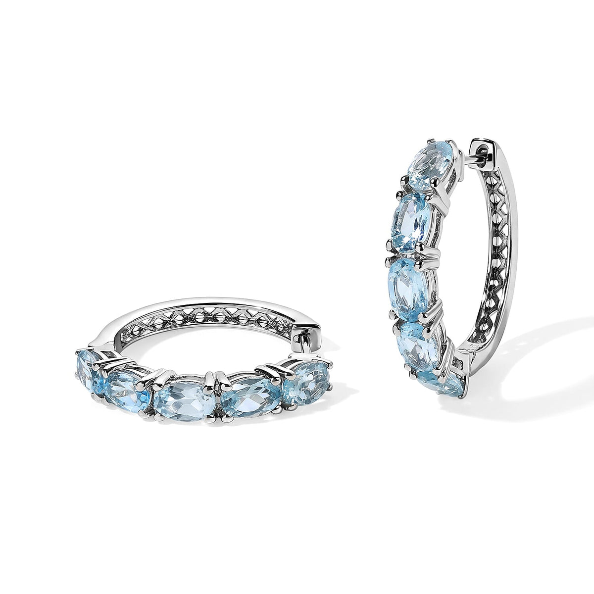 EverTrue Thai Black Spinel 6.90 ctw Earrings in Platinum Bond