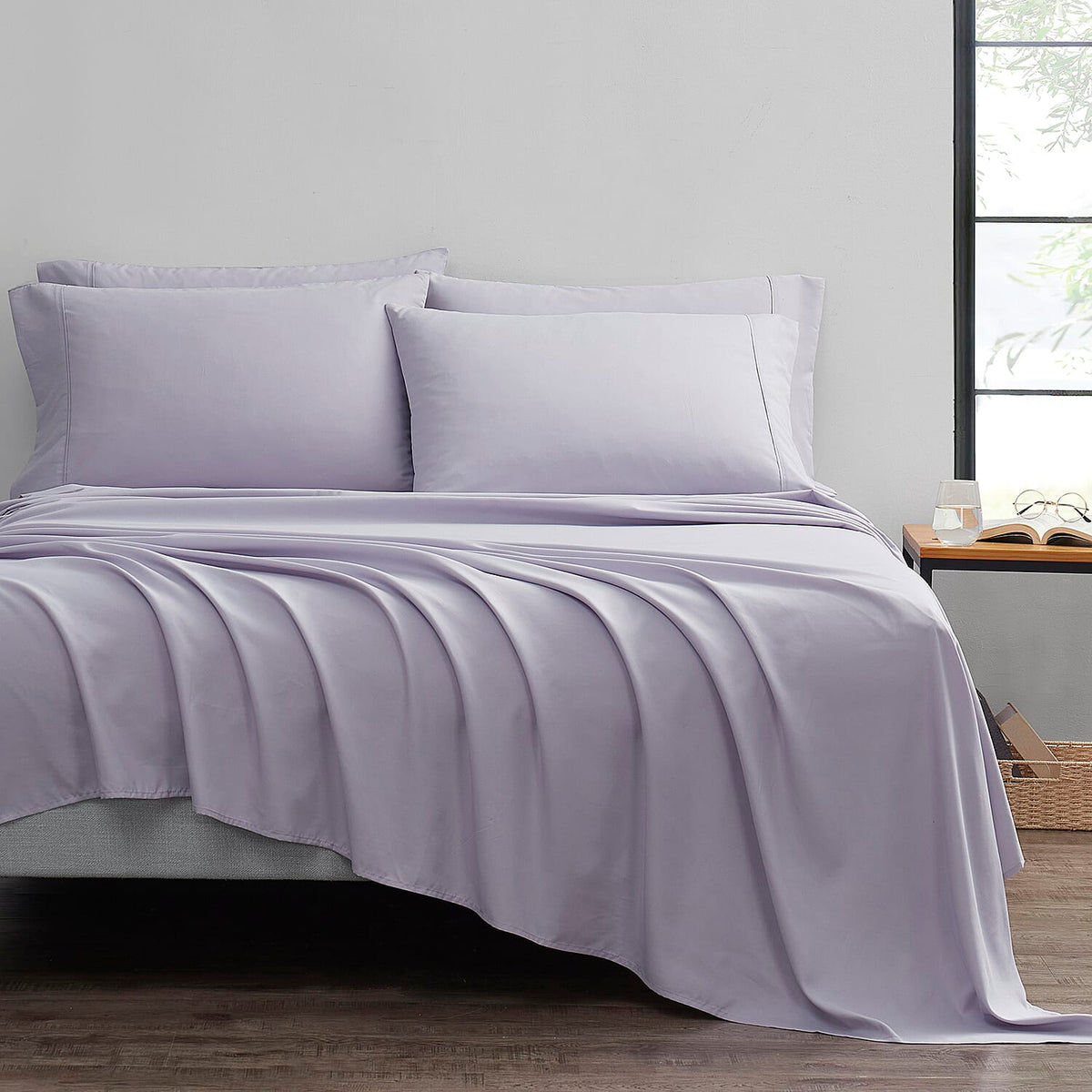 Bibb Home 6-Piece Chocolate Bamboo Sheet Set -Full