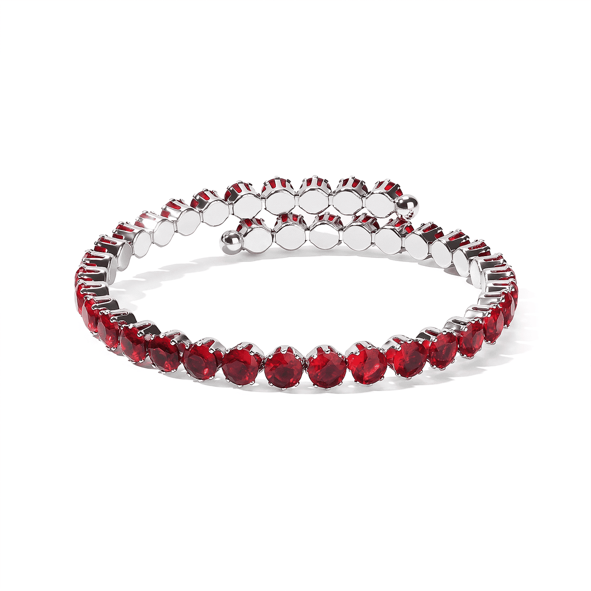 Simulated Diamond Bracelet in Silvertone (7.50In) 15.2ctw