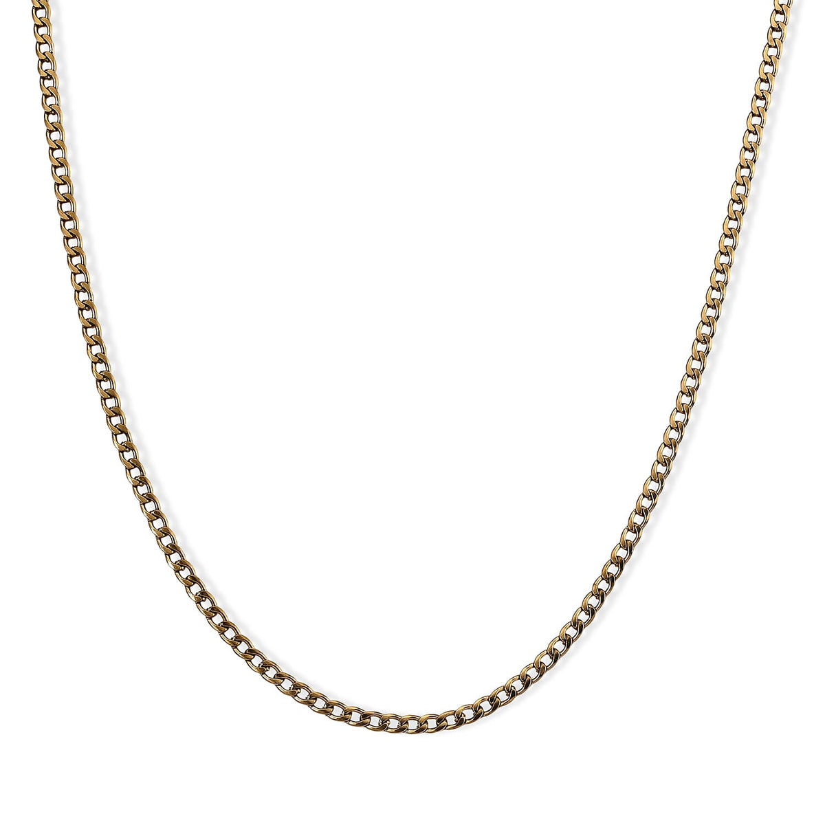 ION Plated YG Stainless Steel Bold Cuban Chain Necklace (24-26 Inches)