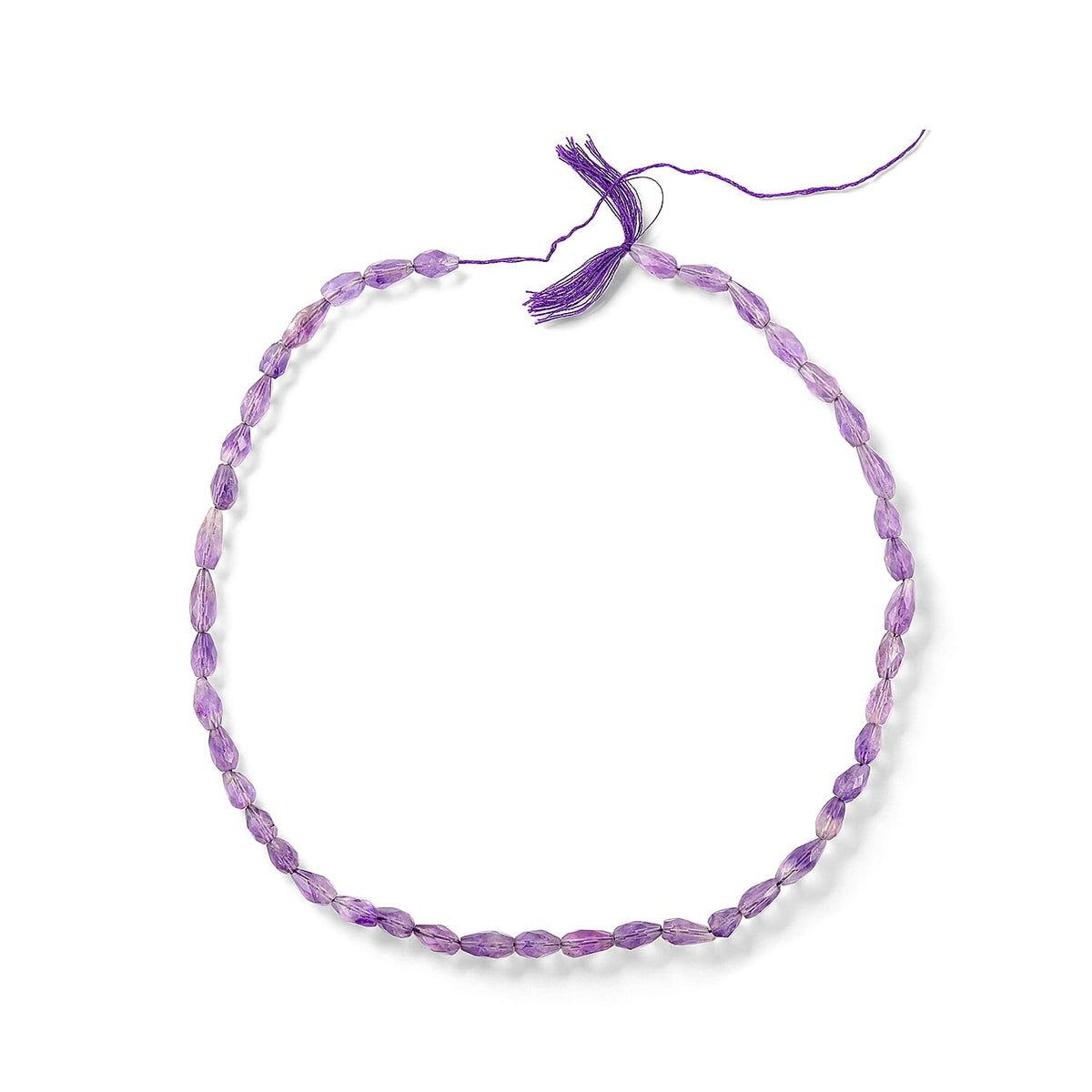 African Amethyst Drop Beaded Necklace (16 Inches) 69.50 ctw