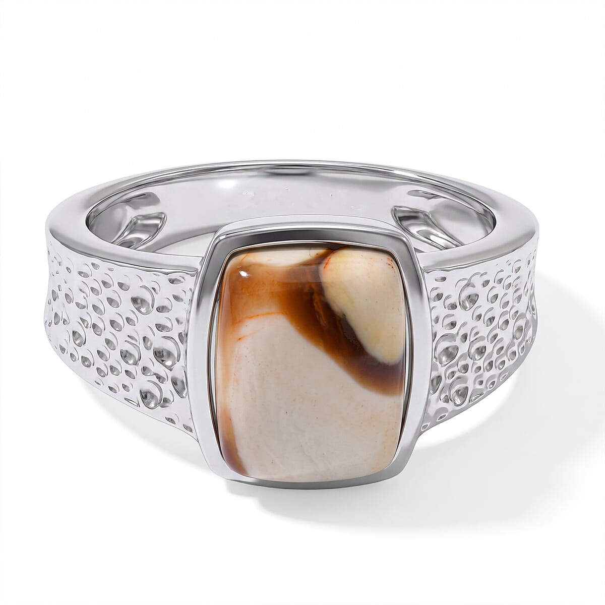 EverTrue California Black Jade 4.00 ctw Solitaire Ring in Stainless Steel (Size 10.0)