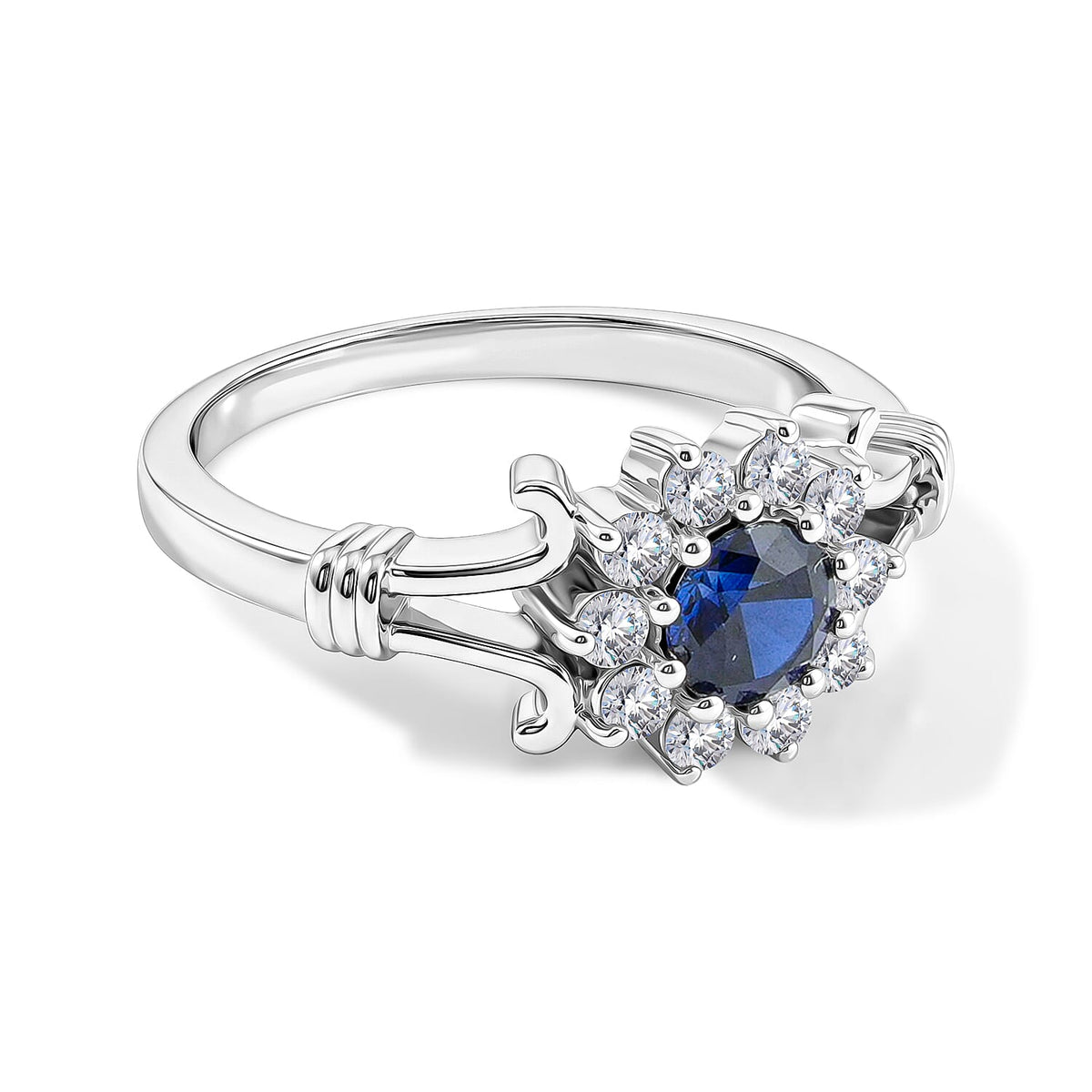 Tanzanite, White Topaz Ring in Sterling Silver (Size 7.0) 0.55 ctw