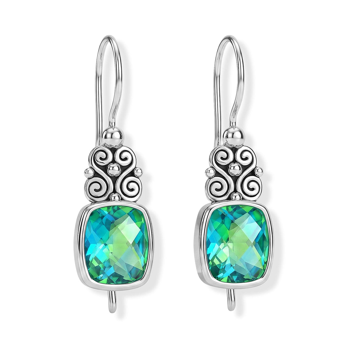Rainbow Paraiba Mystic Quartz Earring Sterling Silver 4.60 ctw