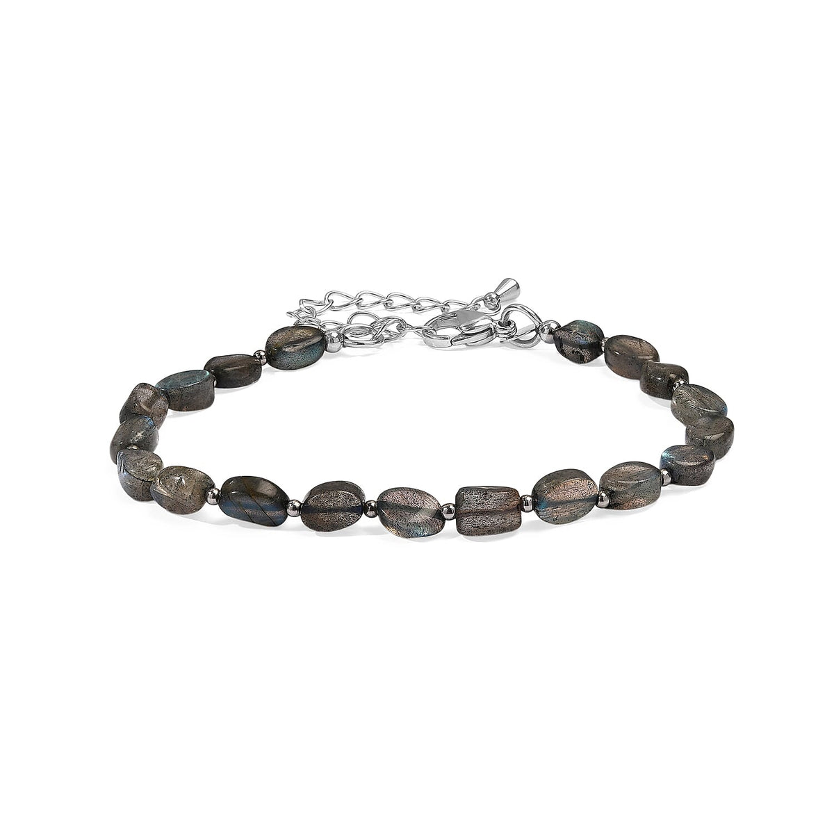 EverTrue Malagasy Labradorite Bracelet in Stainless Steel (7.25 In) 23.00 ctw