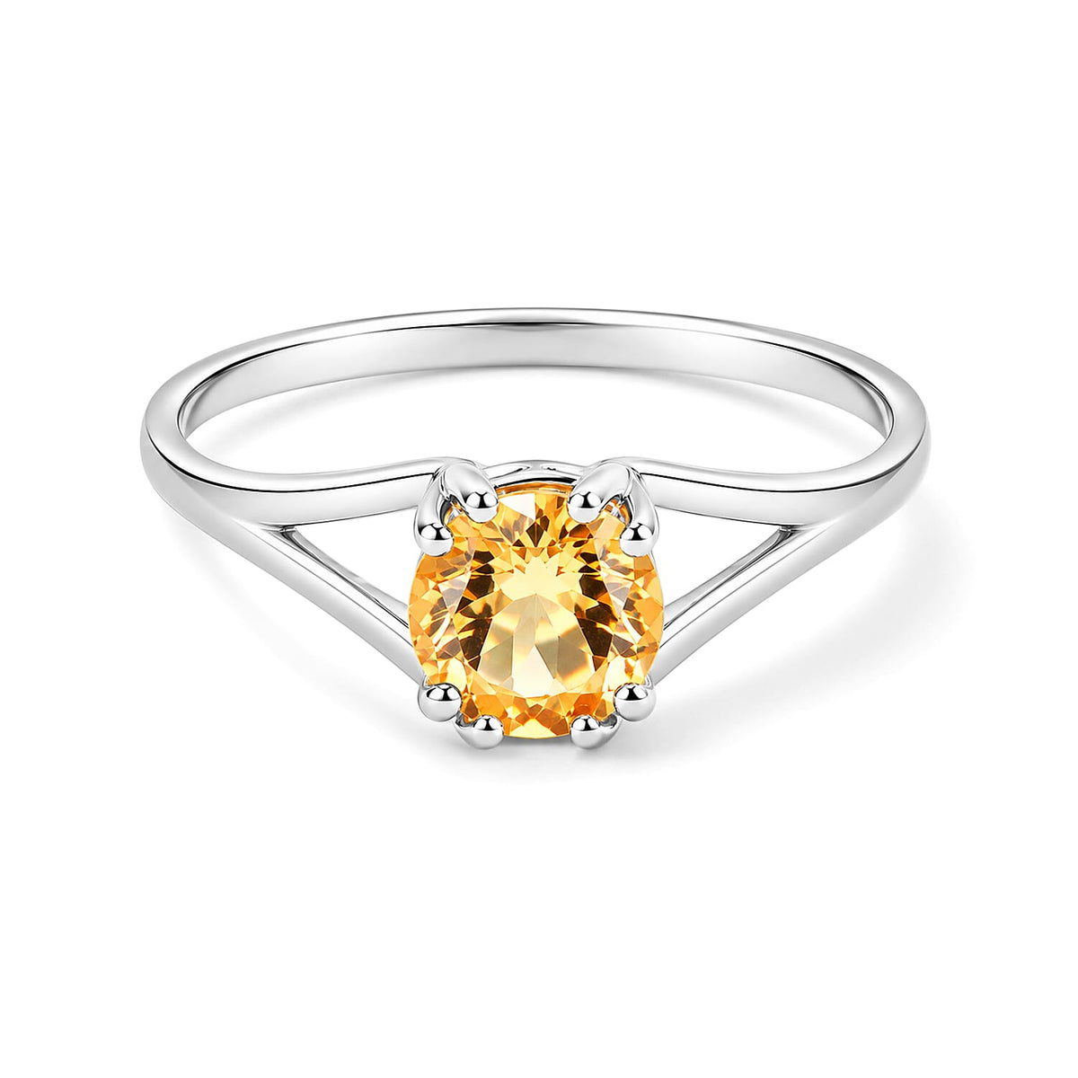 Simulated Yellow Diamond Solitaire Ring in Sterling Silver (Size 7.0) 2.15 ctw