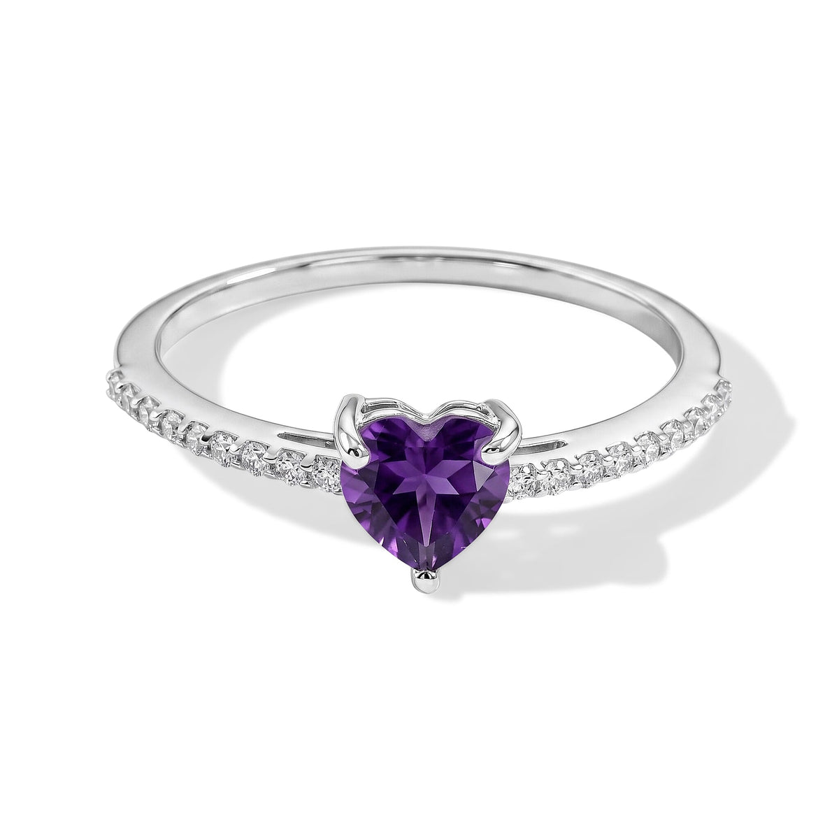 Simulated Purple and White Diamond Ring in Sterling Silver (Size 8.0) 0.93 ctw