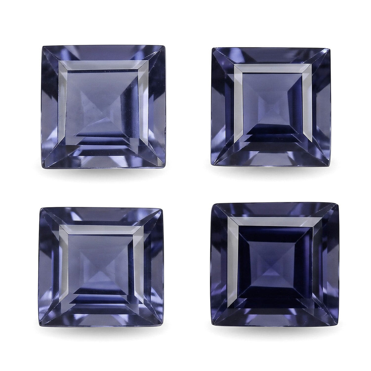 Iolite Set of 4 (Sqr 5 mm) 2.03 ctw