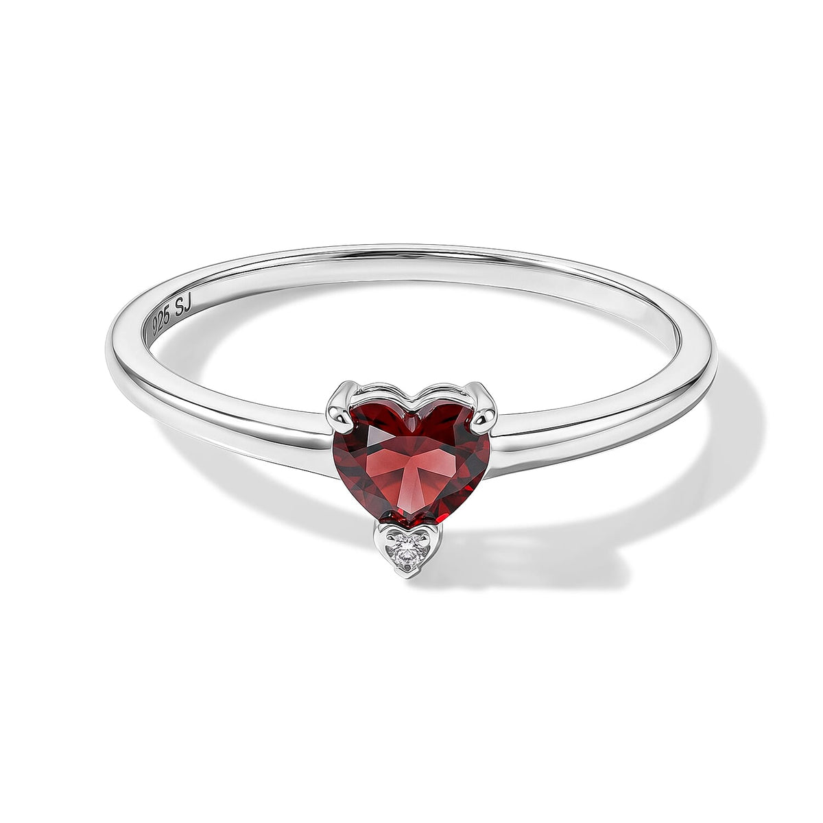 Simulated Yellow and White Diamond Heart Ring in Sterling Silver (Size 8.0) 0.77 ctw