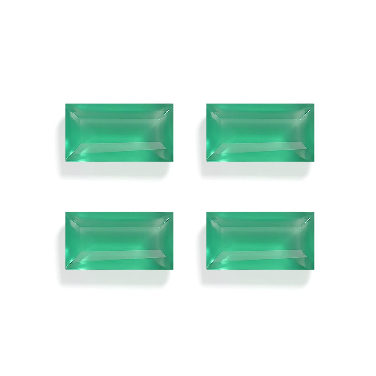 Green Onyx Set of 4 (Bgt 8x4 mm) 3.55 ctw
