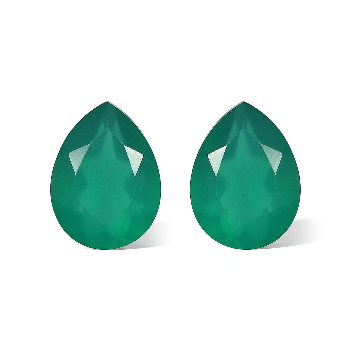 Green Onyx Set of 2 (Pear 8x6 mm) 1.83 ctw