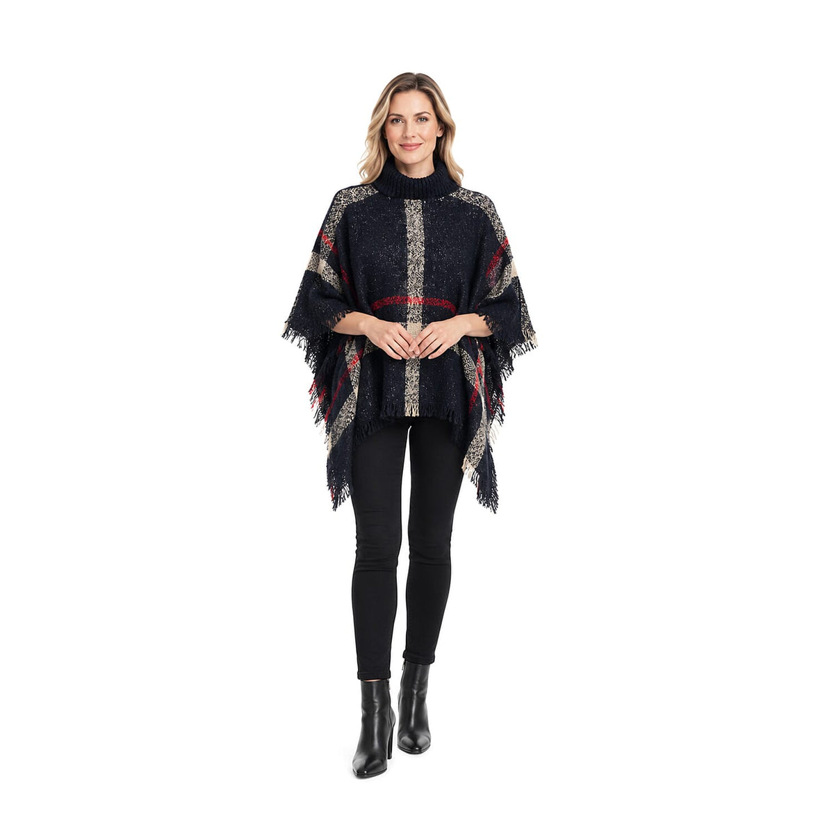 La Marey Black High Neck Shawl