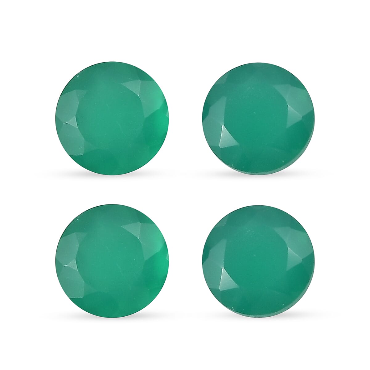 Green Onyx Set of 4 (Rnd 7 mm) 4.68 ctw