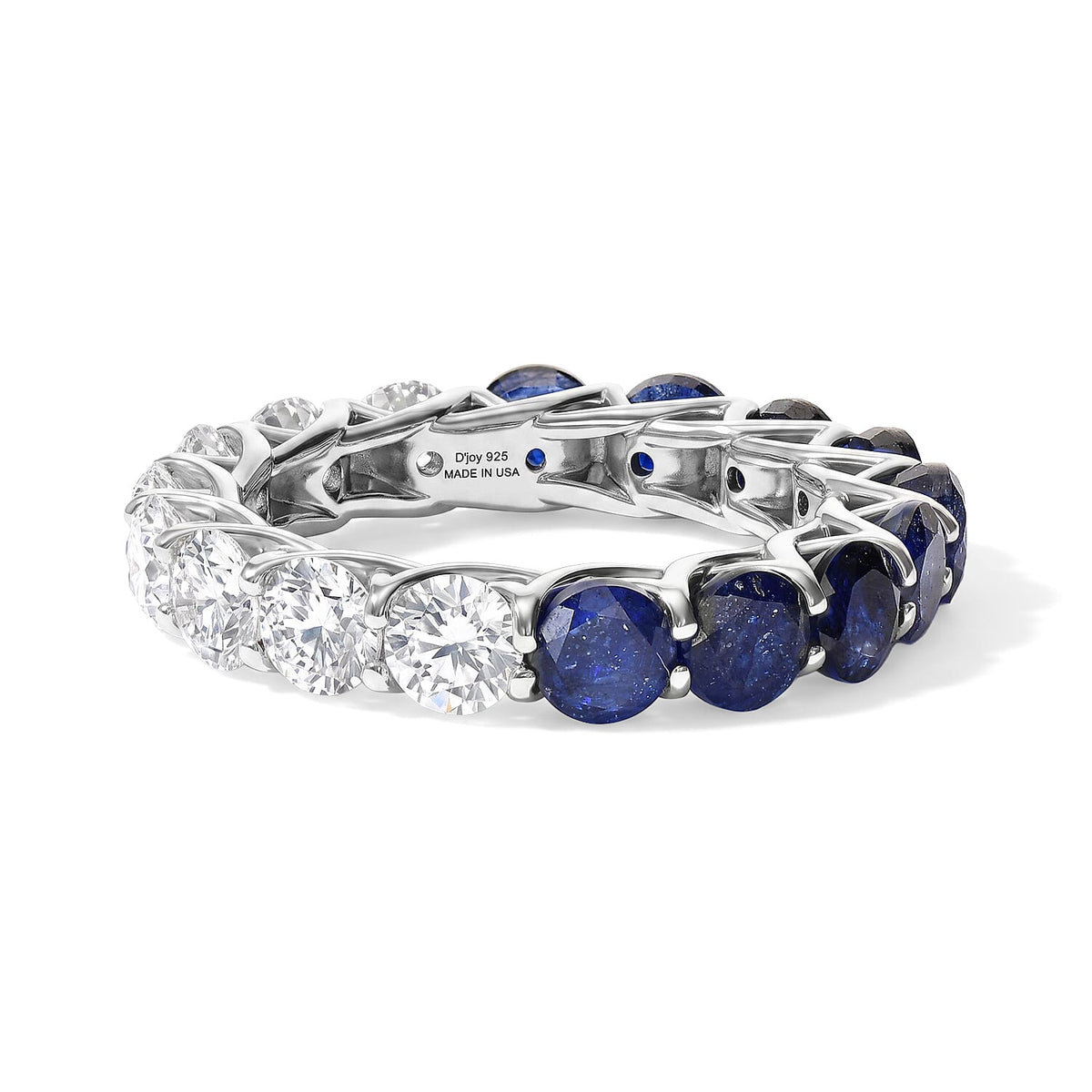 D''Joy Niassa Ruby (FF) 5.75 ctw Eternity Ring in Rhodium Over Sterling Silver (Size 6.0)