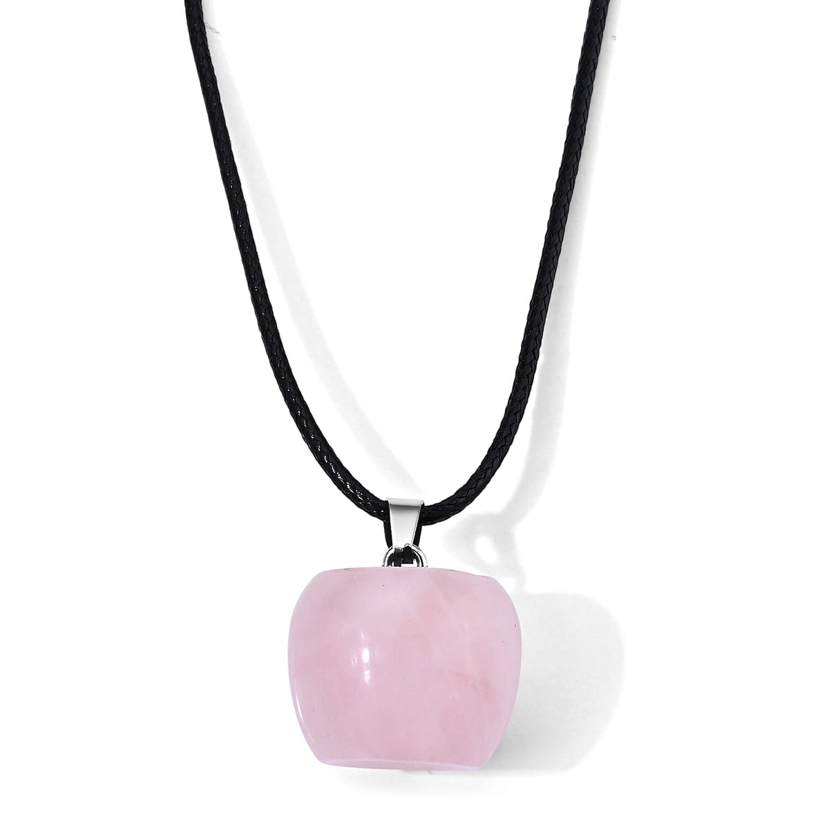 Tigers Eye 60.00 ctw Apple Pendant with Cord Necklace in Stainless Steel (Adjustable)