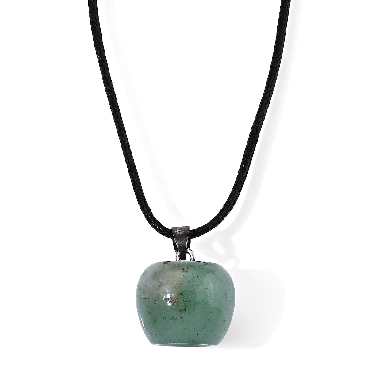 Tigers Eye 60.00 ctw Apple Pendant with Cord Necklace in Stainless Steel (Adjustable)